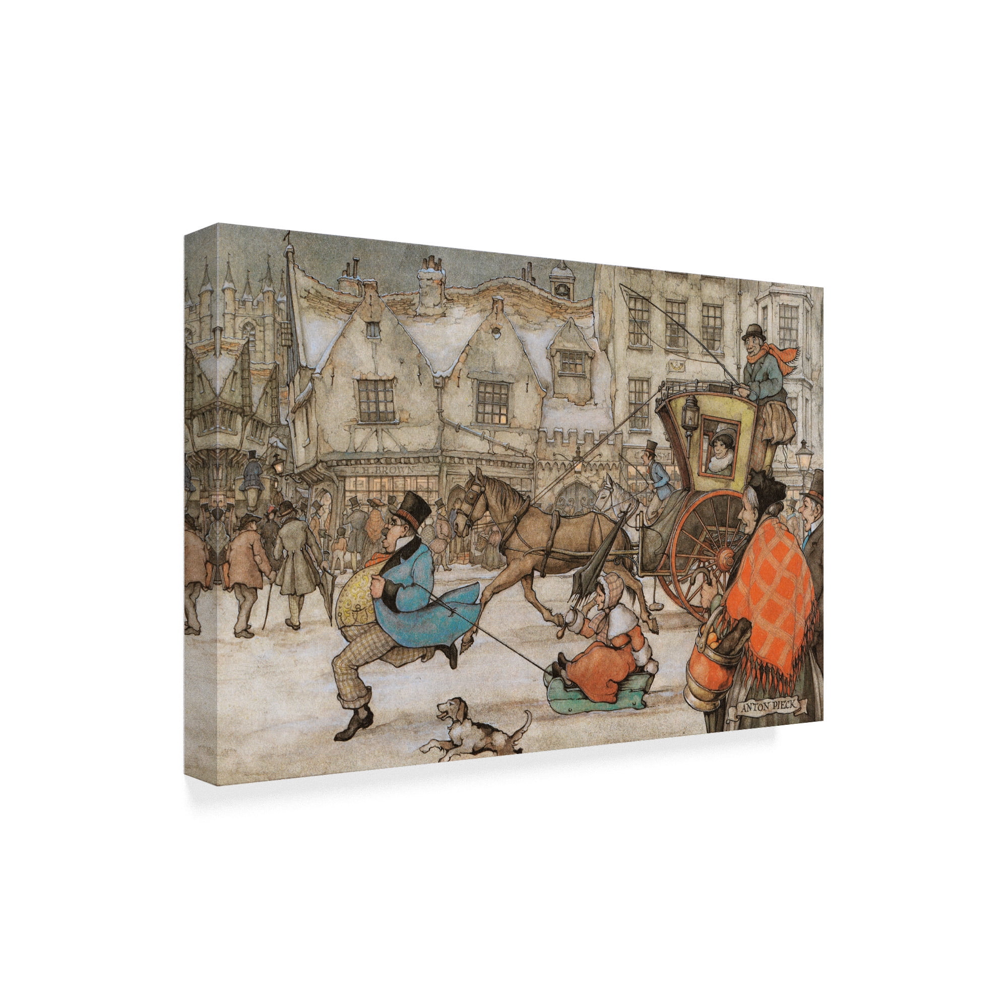 Trademark Fine Art 'In A Hurry' Canvas Art by Anton Pieck