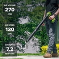 thumbnail image 3 of Greenworks PowerAll 24V 270CFM Handheld Blower, with (1) 3.0 Ah USB-C Battery, 65W USB-C Charger Block, 3' 100W USB-C Cable, 3 of 18