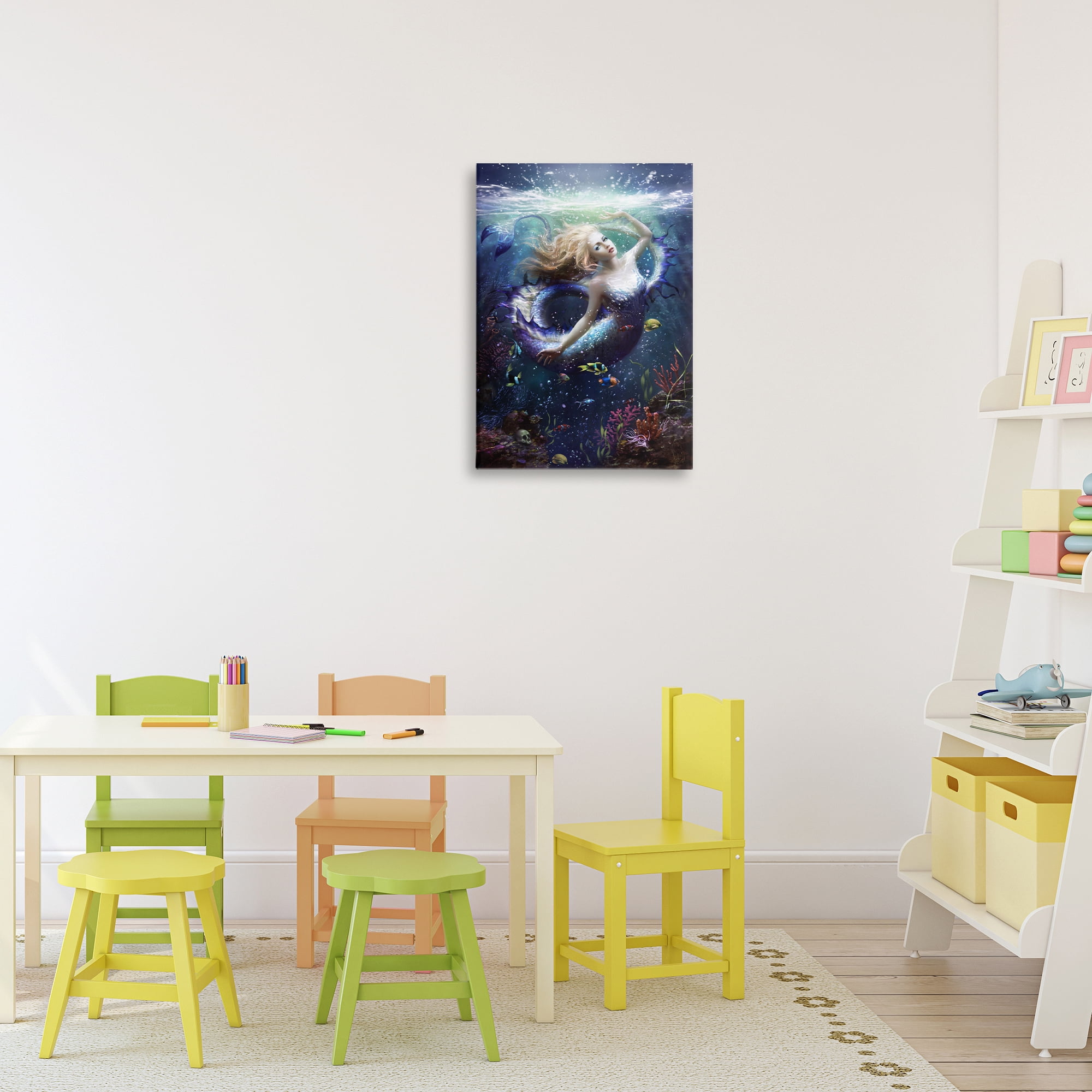Stupell Industries Deep Sea Mermaid Canvas Wall Art, design by Melanie Delon