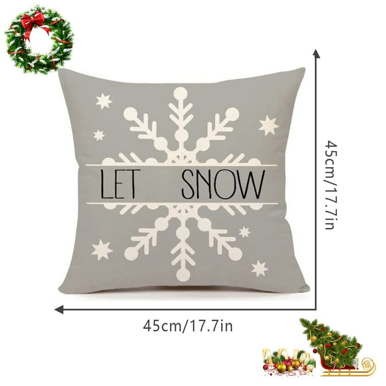 Christmas Pillow Covers 18×18 Set of 4 Christmas Decorations Christmas  Throw Pillow Covers Holiday Rustic Linen Christmas Pillow Case for Sofa  Couch