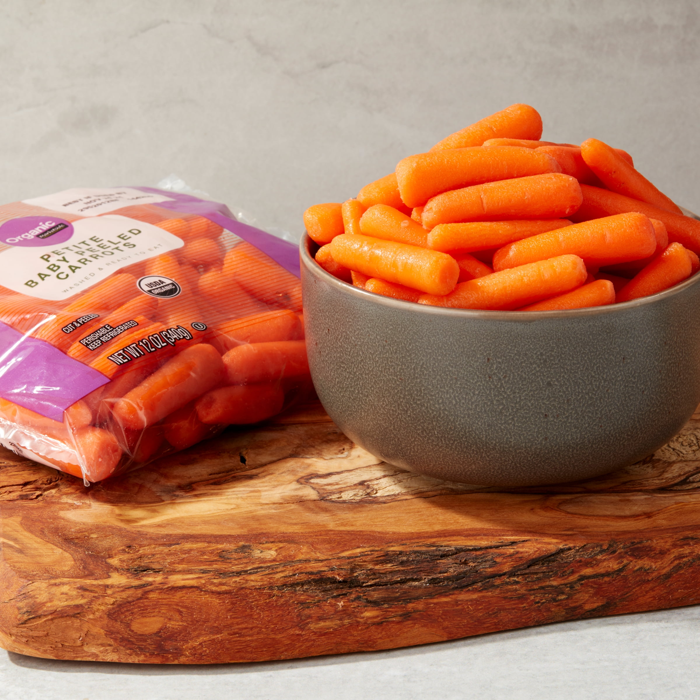 Marketside Organic Petite Carrots 12 oz Bag, Ready to Eat