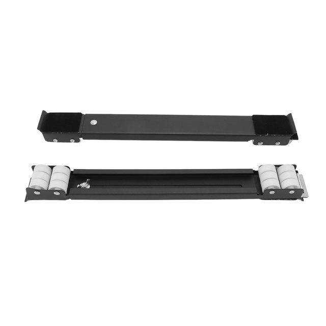 Support de Réfrigérateur pour Laveuse, Retrait Facile Pratique 24 Petites Roues Améliorées Rouleau d'Appareil Extensible avec Barre de Serrage pour Garde-Robes pour Objets Lourds le noir