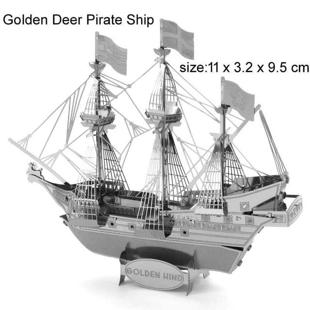 Modelo de metal ensamblado DIY rompecabezas tridimensional barco destructor Titanic flor de mayo barco Golden Deer