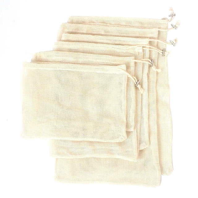 Toystoory Bolsa de malla con cordón de 6 uds., bolsa de malla de bolsillo con cordón, bolsa reutilizable para productos vegetales, bolsa de comestibles Almacenamiento y organización del hogar Toystoory HA018187-00