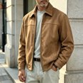 thumbnail image 5 of Men's Relaxed Fit Zip Up Jacket Lapel Collar Smooth Textured Coat with Pockets Fully Lined Casual Spring Fall Outfits Outerwear, 5 of 7