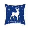 thumbnail image 3 of Funda de cojín navideña de 45 x 45 cm, diseño de Papá Noel y copos de nieve, decoración navideña para el hogar, regalos de Año Nuevo 2023, Navidad, 3 of 5