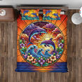 thumbnail image 3 of Lotusprinthandmade Sea Themed Dolphin Lovers Quilt Bedding Set (White Binding) 5 Sizes (Made in Vietnam) (60x70), sea themed dolphin quilt bedding, 3 of 6