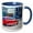 Blue/White, variant on 3drose, Luxury Red Limousine Car Drives Along the Street, 11oz Two-tone Green Mug