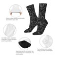 thumbnail image 3 of Sigee Black Scientific for Contrast Design Soft Moisture-Wicking Socks Crew Casual Athletic Stretchy Loose Middle Tube Socks, 3 of 6
