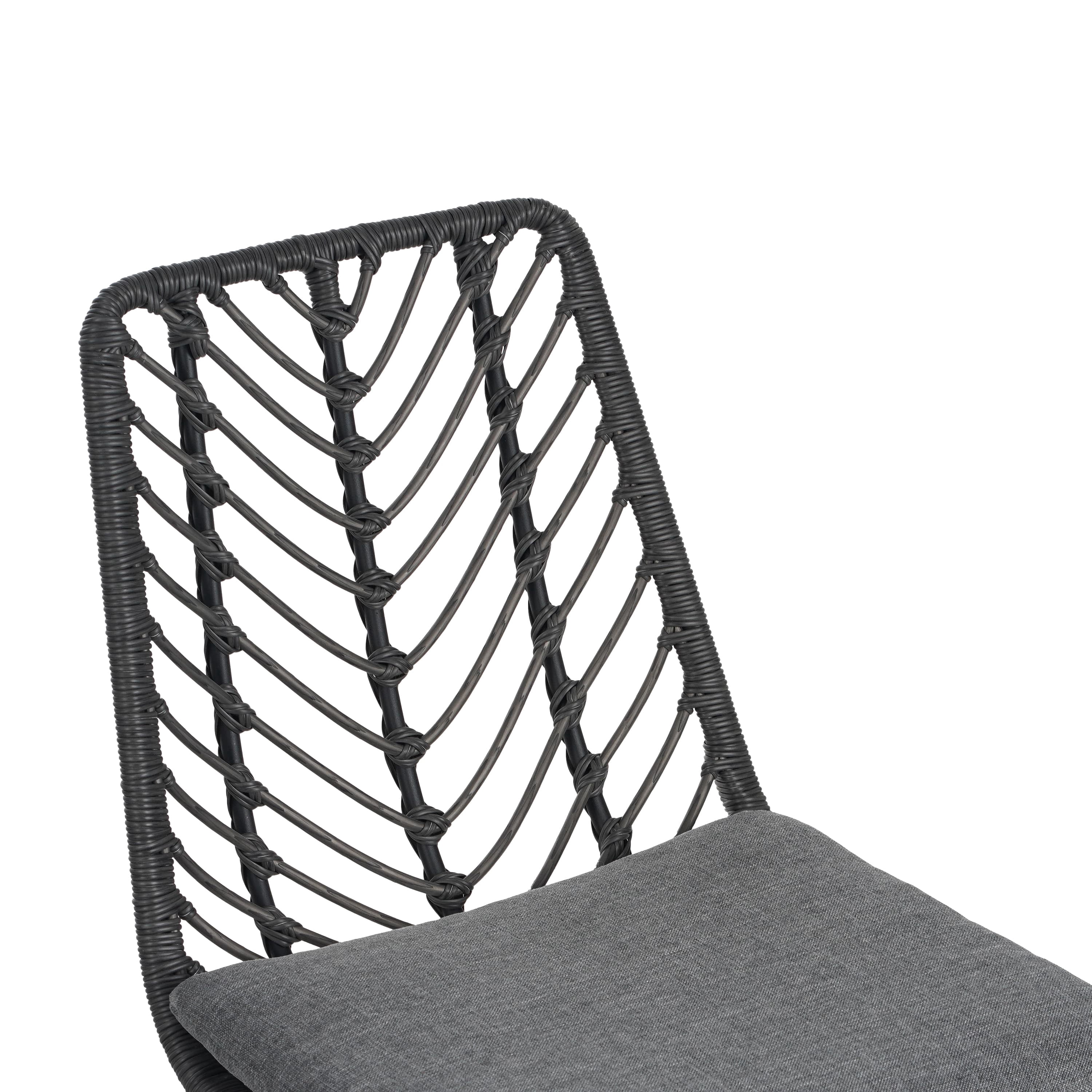 MAYEERTY CHAIR 2PCS with 2 Gray Cushions Comfortable Seating for Living Room Dining Room