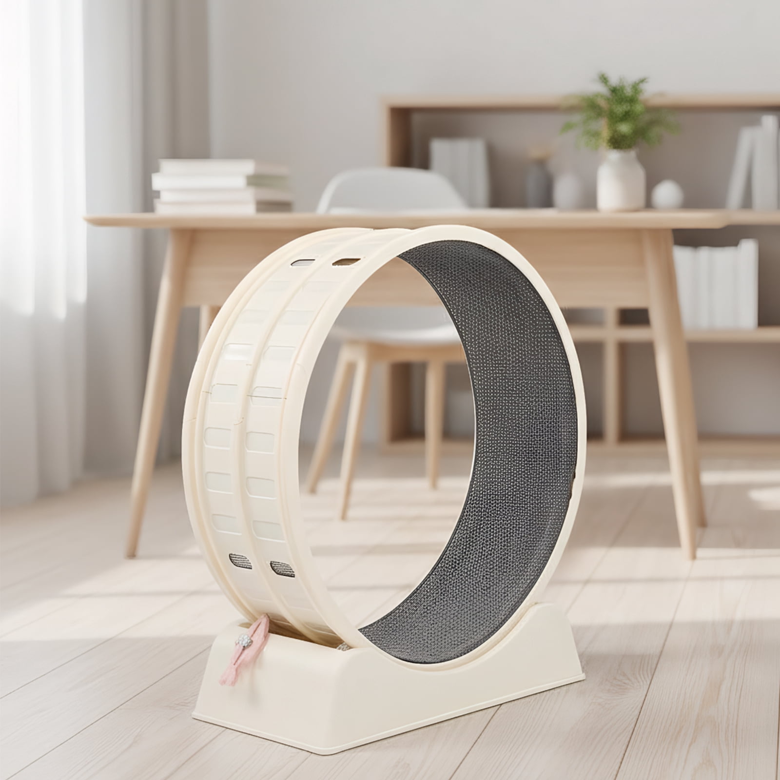Circular Design With Gray Carpet + 1 Cat Teaser Stick, 15kg Cat Treadmill, 80*34*86cm