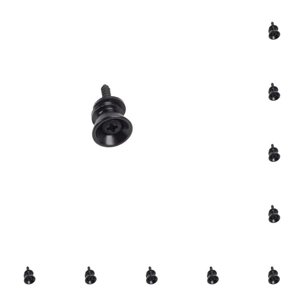 Soidarity 2 piezas de correa de guitarra, botones de bloqueo, bajo eléctrico acústico, ukelele, clavijas, hebilla, piezas de instrumentos Negro 10piezas