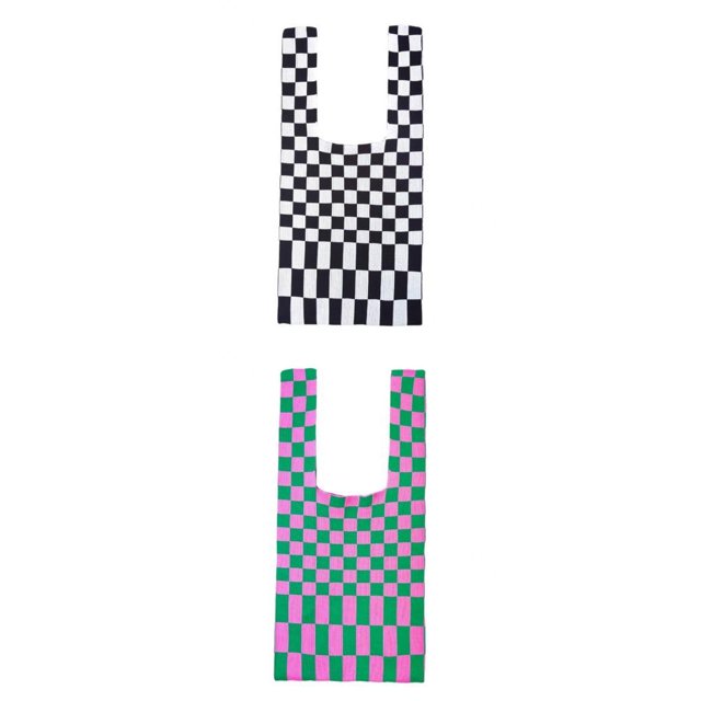 2x de hombro tejido suave para mujer s de mano para niñas Negro + Rosa
