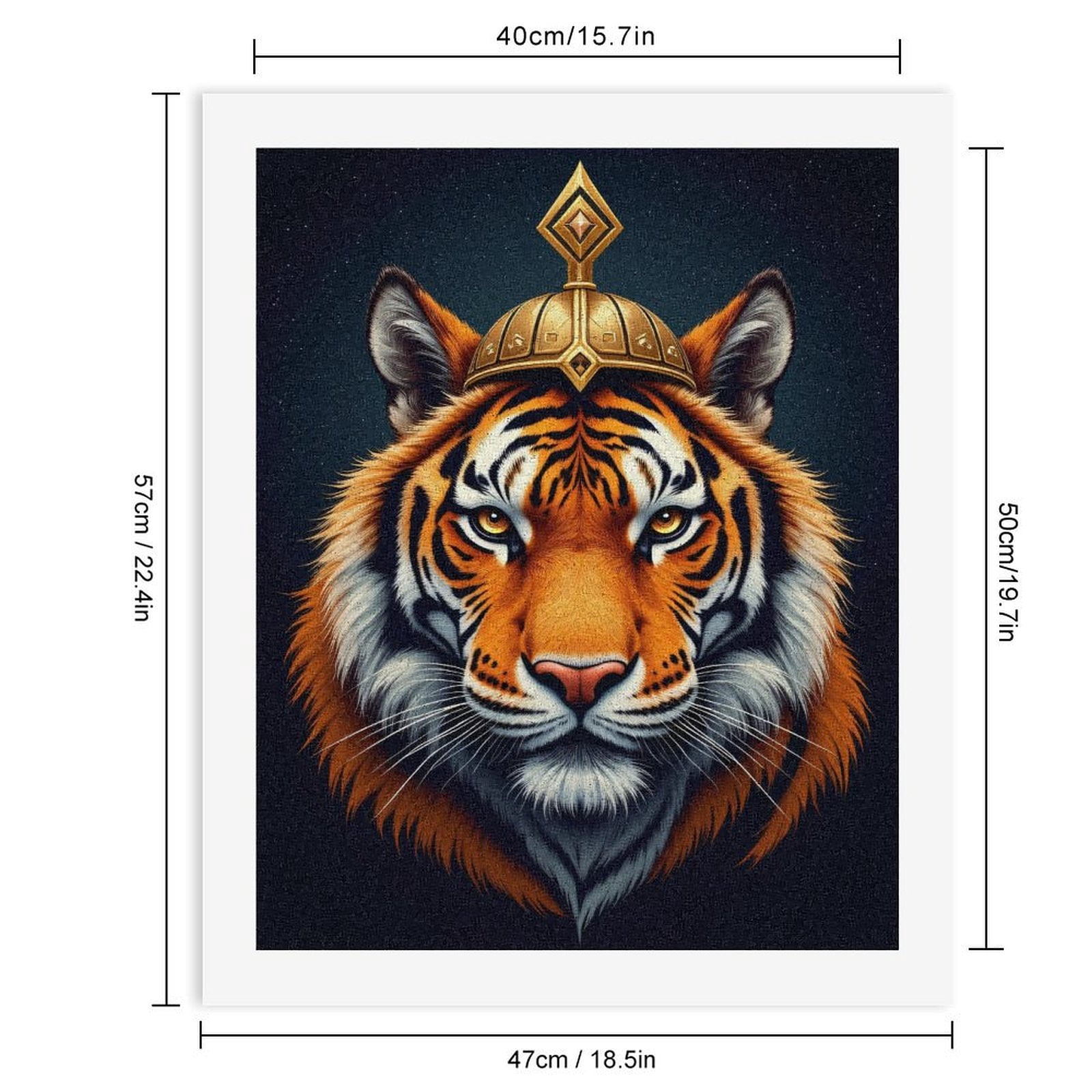 Paint By Numbers Kit for Adults Beginner - DIY Tiger Regal Headgear Art Canvas Painting Kits for Adults, Frameless Paint By Number for Adults for Home Wall Decor 16x20 Inch