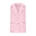 thumbnail image 4 of Fewfanhot Womens Fall Tops Open Front Sweaters Vest Lapel Collar Button Down Long Outerwear Coats, 4 of 8