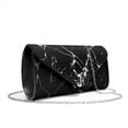 thumbnail image 2 of Xixirimido Women Evening Bags Leather Clutch Bag Purses Formal for Wedding Party Envelope Bags Crossbody Clutches with Chain Strap, Black Marble Print, 2 of 7