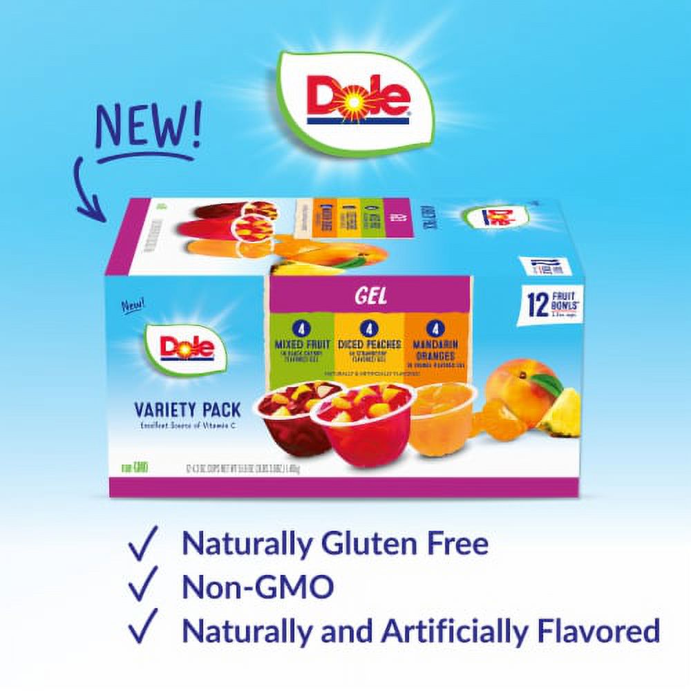 2X-Dole Fruit Bowls in Gel Cups Variety Pack - 4.3 oz - 12 ct