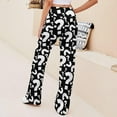 thumbnail image 3 of Top-kevin Question Mark Pattern Pattern Yoga Pants Women Wide Leg Pants Casual High Waisted Straight Lace Up Lounge Sweatpants, 3 of 14