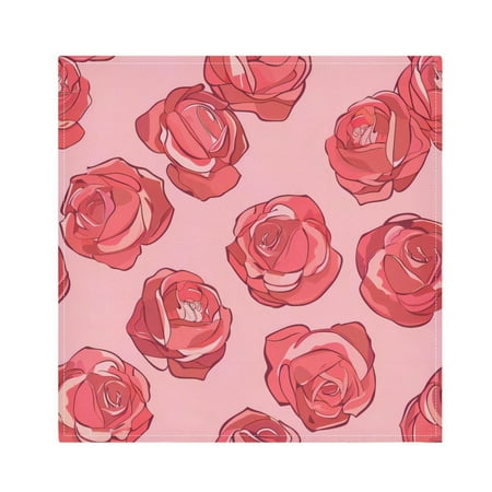 

Napkin Satin Napkin 20*20Inchx4 Kitchen Towel Dinner Plate Towel Decorative Towel Napkin Tea Towel Suitable For Kitchen Table Red Rose