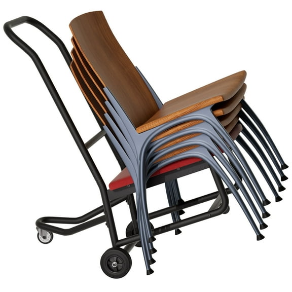 GIOTORENT Dual-Wheel Chair Dolly, Heavy-Duty Metal Folding Chair Cart with Easy-Tilt Design & 360° Mobility, for Banquet Halls, Churches, and Event Seating