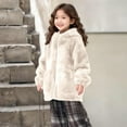 thumbnail image 3 of OGLCCG Girls Winter Faux Fur Coats Warm Long Sleeve Full Zipper Furry Sherpa Jackets Soft Outdoor Windproof Thermal Outerwear with Pockets 5-14 Years, 3 of 6