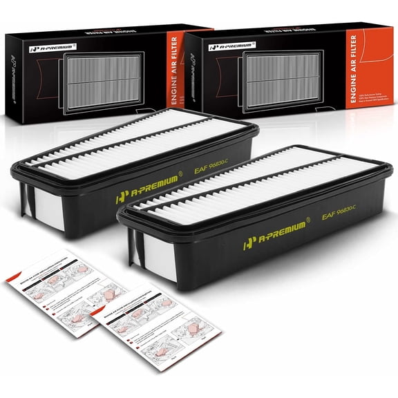 A-Premium 2-PC Engine Air Filter Compatible with Toyota Models - Tacoma 2005-2015, Tundra 2005-2010, 4Runner 2003-2009, FJ Cruiser 2007-2009 - V6 4.0L - Replace# 17801-0P010, CA9683