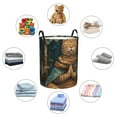 thumbnail image 4 of Sikiie Surreal Meditating Cat Print Round Dirty Clothes Basket, Waterproof Standing Foldable Storage Basket, for Laundry Room, Bedroom, Bathroom Storage-Medium, 4 of 6