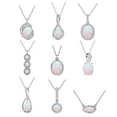 thumbnail image 2 of K-KED Round/Oval/Pear/Marqusie Cut Opal Pendant Necklace Women 925 Sterling Silver, 2 of 9