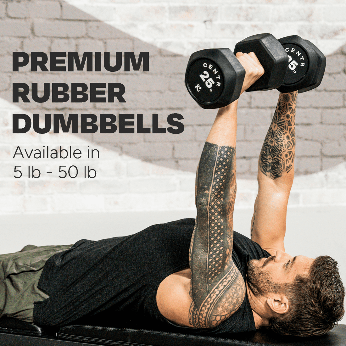 Centr by Chris Hemsworth Rubber and Chrome Single Dumbbell, 15 lb, with 3-month Centr Membership