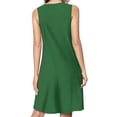 thumbnail image 2 of Dark Green Spring Summer Dresses for Women Fashion T-shirt Dress Casual Sleeveless Loose Sundress with Pockets, 2 of 5