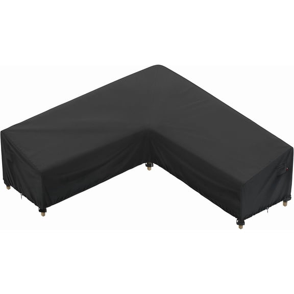 Waterproof 600D L-Shaped Outdoor Sectional Cover 90" x 90" Black