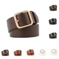 thumbnail image 2 of fastboy Ceinture de Robe Femme Solide Boucle Carrée Réglable Décoration Ceinture en Cuir, 2 of 7