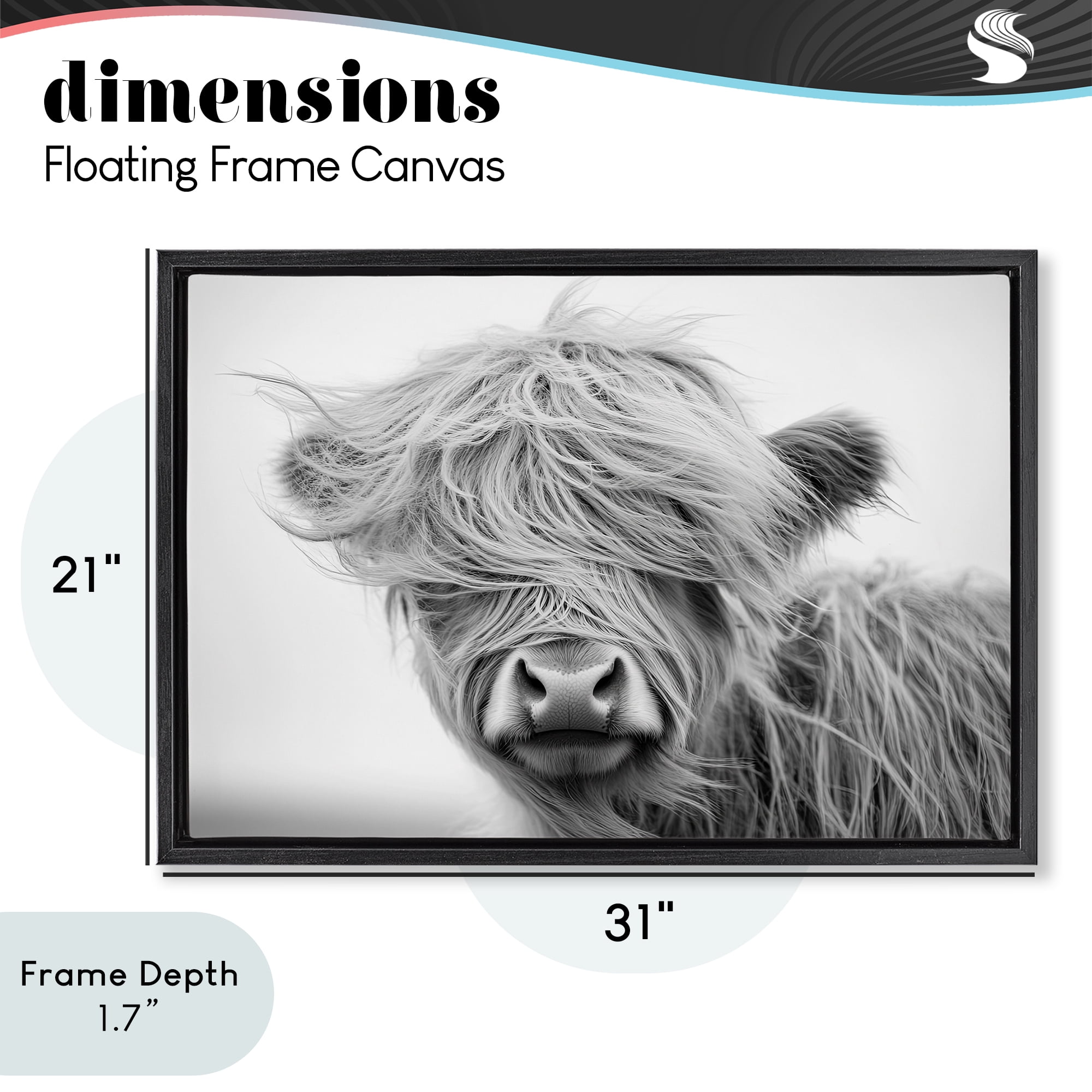 Stupell Industries Easy Breezy Cattle Black Framed Floater Canvas Wall Art, design by Tina LeCour