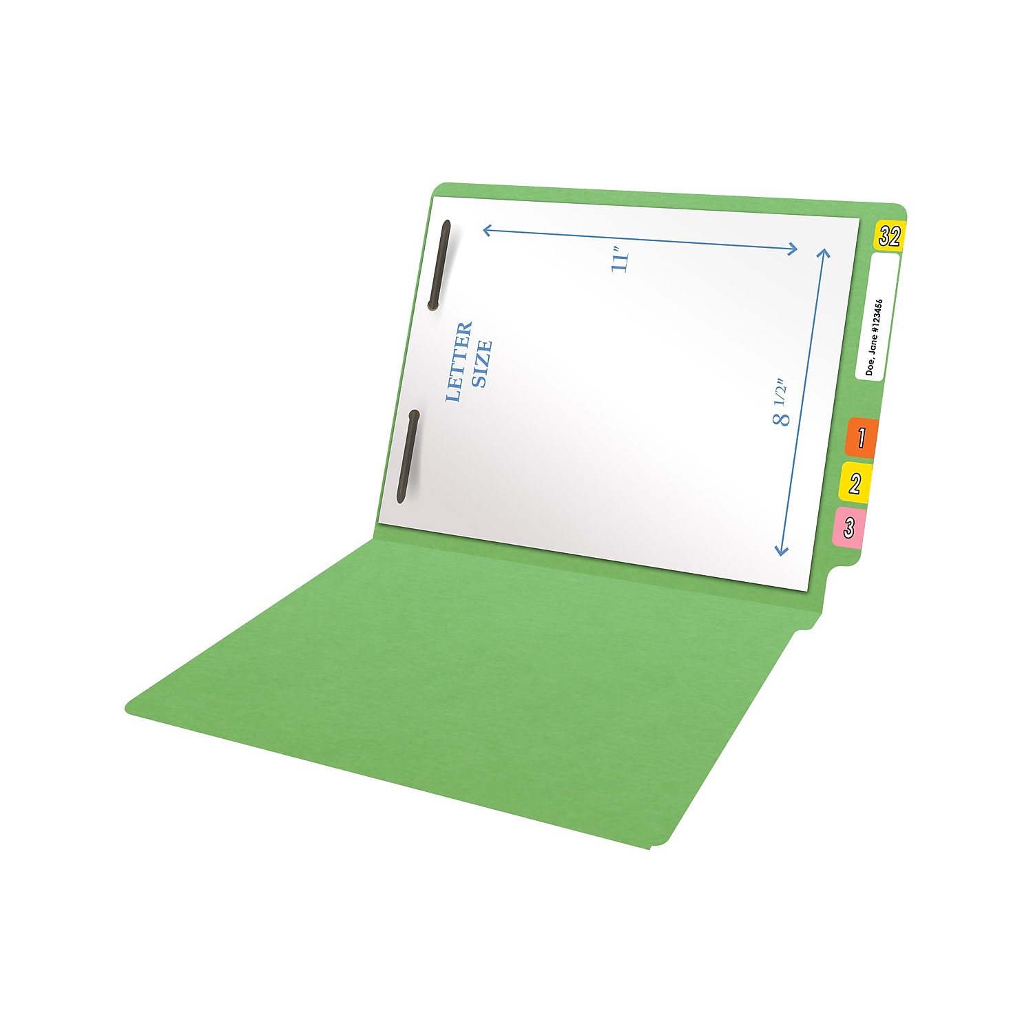 Medical Arts Press Heavy Duty End Tab File Folder Straight-Cut Letter Size Green 40/Box