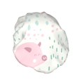 thumbnail image 2 of Kdxio Cute Pigs Print Shower Cap for Women,Elastic and Reusable,Double Waterproof Layers Bathing Hat, 2 of 9