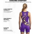 thumbnail image 3 of Exxact Sports Sublimated Women’s Wrestling Singlet - High-Cut, Full-Coverage Powerlifting Singlet Women for Competition (Stars, AXL), 3 of 7