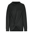 thumbnail image 3 of ICHUANYI Clearance Women Long Sleeves Casual Shirts Solid Color Round Neck Hooded Sweatshirt Tops ICHUANYI "ICHUANYI", 3 of 6