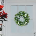 thumbnail image 3 of Corona floral artificial de 16,54 pulgadas con flores artificiales. Blanco, 3 of 7