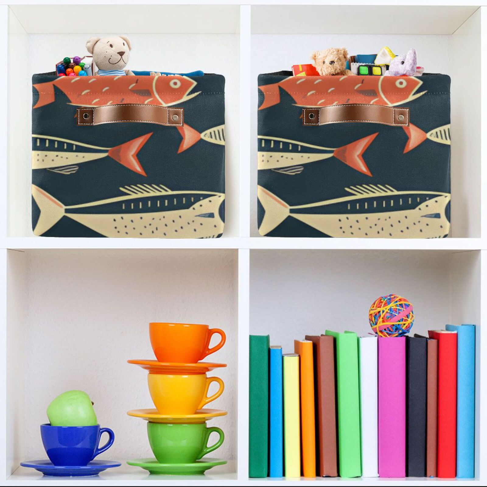 Fish Cartoon Storage Bins Baskets With Handles Storage Box Clothes Organizer Organization Toys