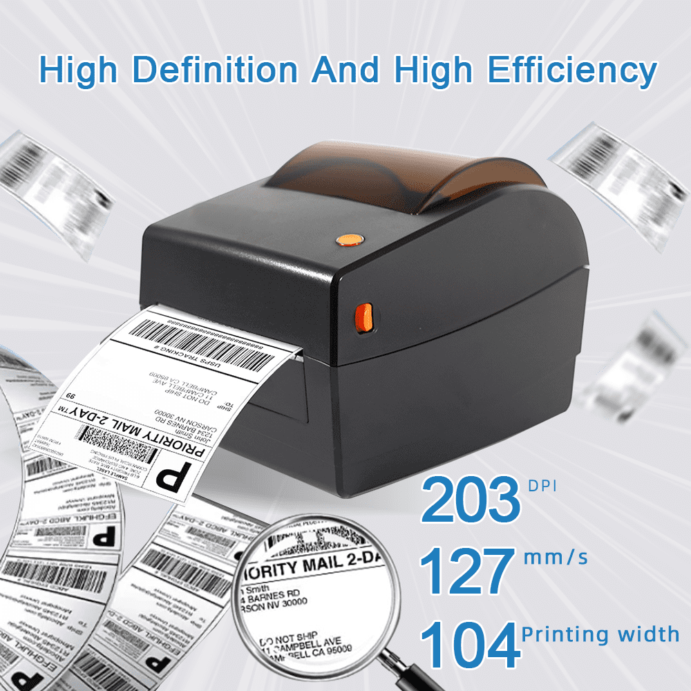 Bluetooth Thermal Shipping Label Printer, Wireless 4x6 Label Printer for Shipping Packages, Compatible with Android/iOS/Mac/Windows, suitable for USPS, Shopify, Amazon, Ebay