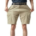 thumbnail image 3 of Kovlvoll Men's Cargo Shorts Summer Lightweight Quick Dry Button Zipper Waist Shorts Multi-pocket Hiking Pants with Belt, 3 of 6