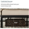 thumbnail image 5 of Allewie Full Size Rustic Country Style Wooden Headboard Metal Platform Bed with Strong Metal Slats, Light Brown, 5 of 8