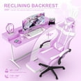 thumbnail image 7 of SOONTRANS Purple Gaming Chair with Footrest, Lovely Cute Bunny Ear Game Gamer Computer Chair with Massage Lumbar Support Headrest, Kawaii Desk Chair Chairs for Granddaughter,Sister,Girlfriend, 7 of 7