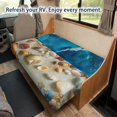 thumbnail image 4 of FUIALDOLG RV Sofa Cover Machine Washable Stretch, Compatible with Camper Motorhome RV Jackknife Sofa Cover(Beach Seashell Starfish Pattern), 4 of 7