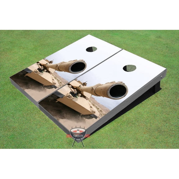 Tank Cannon Close Themed Cornhole Boards