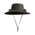 thumbnail image 4 of 3 Speed Solar Powered Fan Hat with 2 Fans, Wide Brim Sun Hat for Outdoor Fishing, Hiking Gardening, USB Solar Charging Fisherman Hat, Father's Day Gift for Men Dad, Birthday Gift for Women,Army Green, 4 of 7