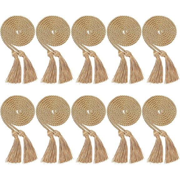 10 Pcs Graduation Honor Cords with Tassels, Bulk Academic Braided Ropes for Bachelor Master Grad Decor 68 Inches (Kelly Green)