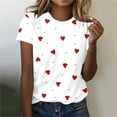 thumbnail image 3 of WREESH Casual Valentine's Day Pullover Women's Printed Blouse with Crew Neck and Short Sleeves White, 3 of 3