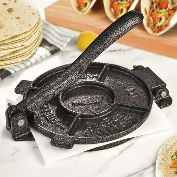 ARC Presse à Tortillas 6,5 Pouces, Presse à Tortillas en Fonte, Tortillera Pataconera Robuste, Presse à Tortillas à Farine, Machine à Roti, Machine à Tacos, Presse à Tacos, Noir Gris