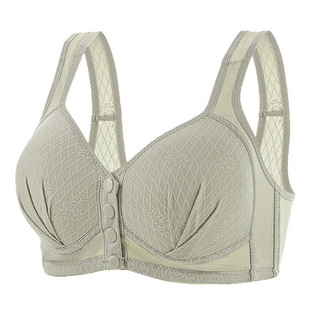 Gnurob Women Front Close Bras Minimizer Bralette Strenchy Racerback Bra Full Coverage Bralettes Cozy Breathable Brassiere Soft T-Shirt Padded Underwear Clearance Saving Green 38